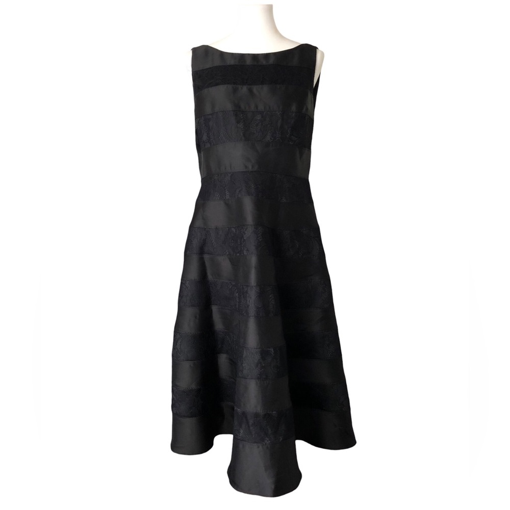 Adrianna Papell Womens Dress Size 14 Black Lace Lined Formal Party Cruise